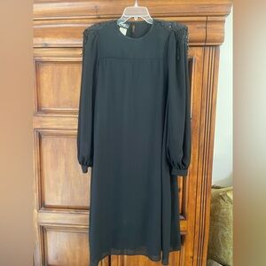 Chez Tandy beaded fringe black dress